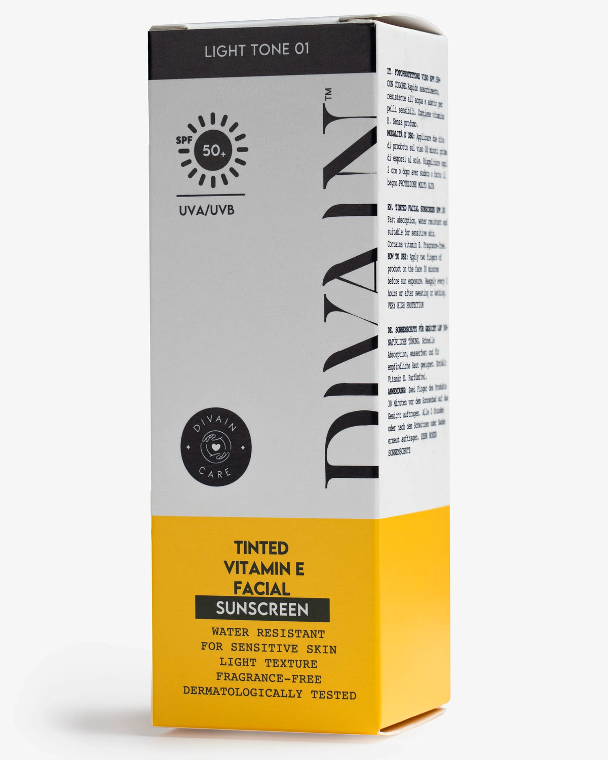 divain care 50ml pack of facial sun cream with clear tint